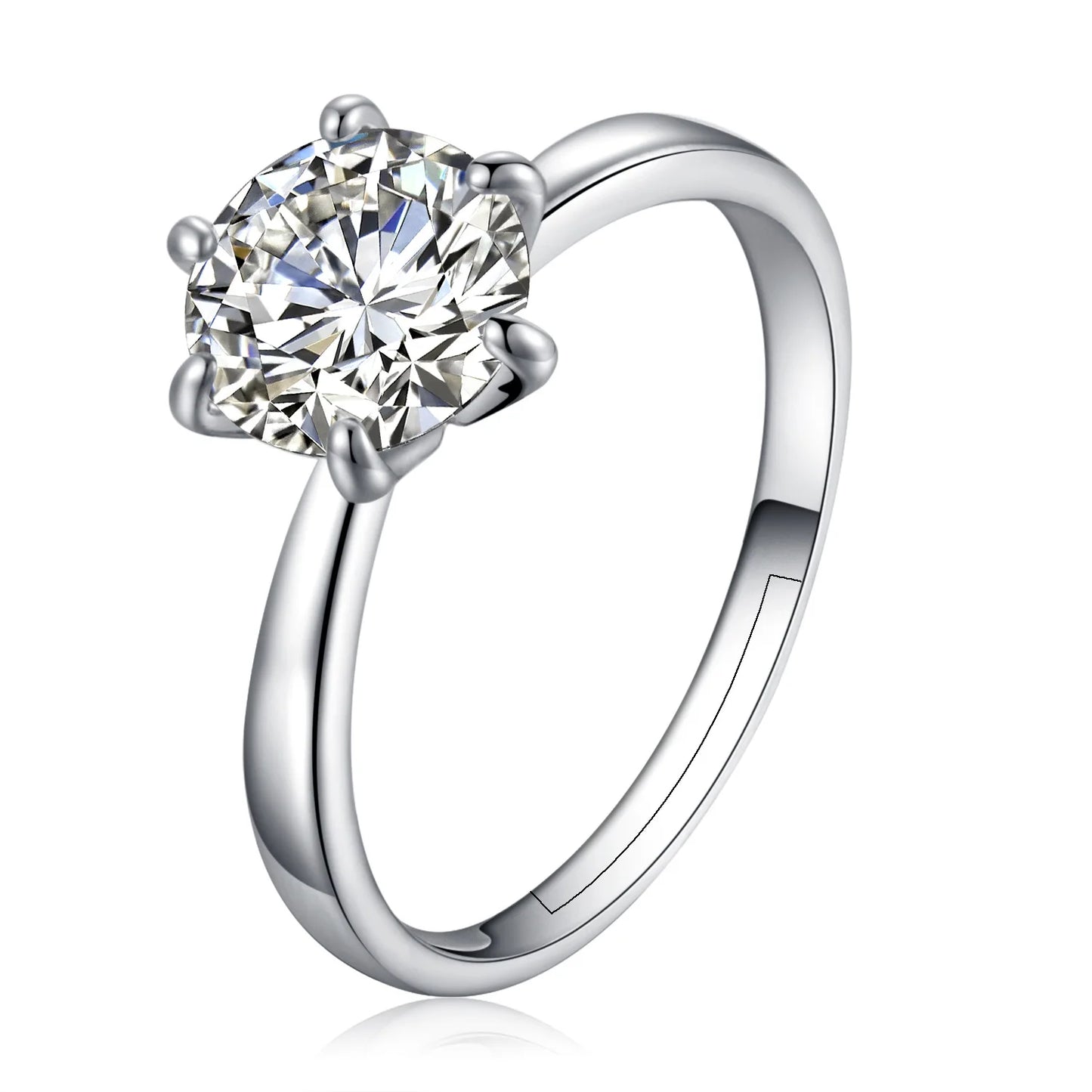 Gold Six-Claw Crystal Ring – Elegant Bridal & Gift Jewelry.