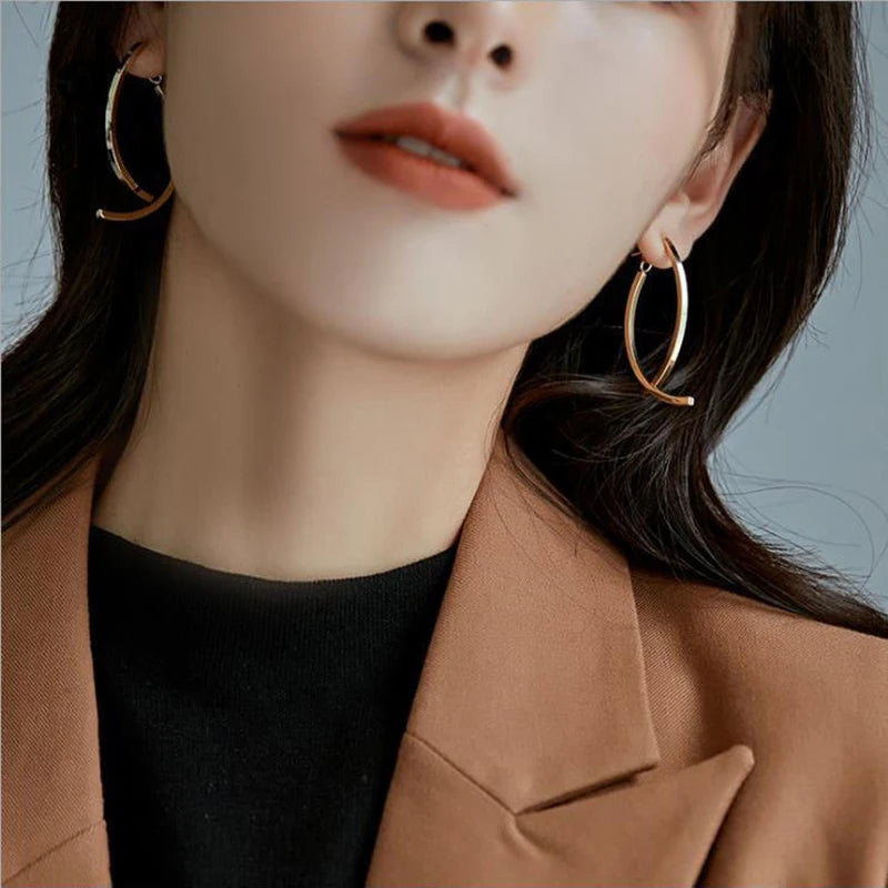 Korean Stylish Stainless Steel Long Drop Earrings For Women Fashion Simple Hanging Dangle Earrings Jewelry Girls Christmas Gift - Kaiz Boutique