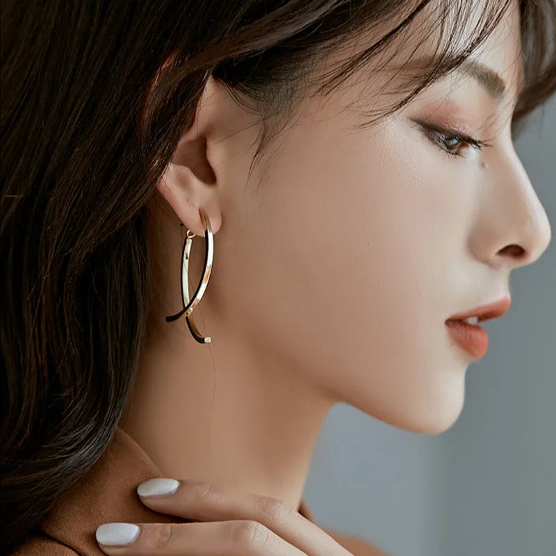 Korean Stylish Stainless Steel Long Drop Earrings For Women Fashion Simple Hanging Dangle Earrings Jewelry Girls Christmas Gift - Kaiz Boutique