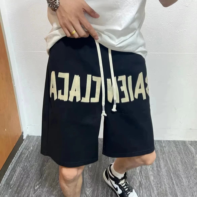 Summer American Fashion Brand High Street Letter Print Casual Shorts For Men Trendy Drawstring Quick-Drying Loose Men's Shorts Kaiz Boutique