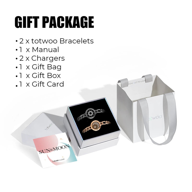 Totwoo Long Distance Relationship Touch Bracelets Couple Birthday Gift Smart Bluetooth Jewelry with App Support iOS Android Kaiz Boutique