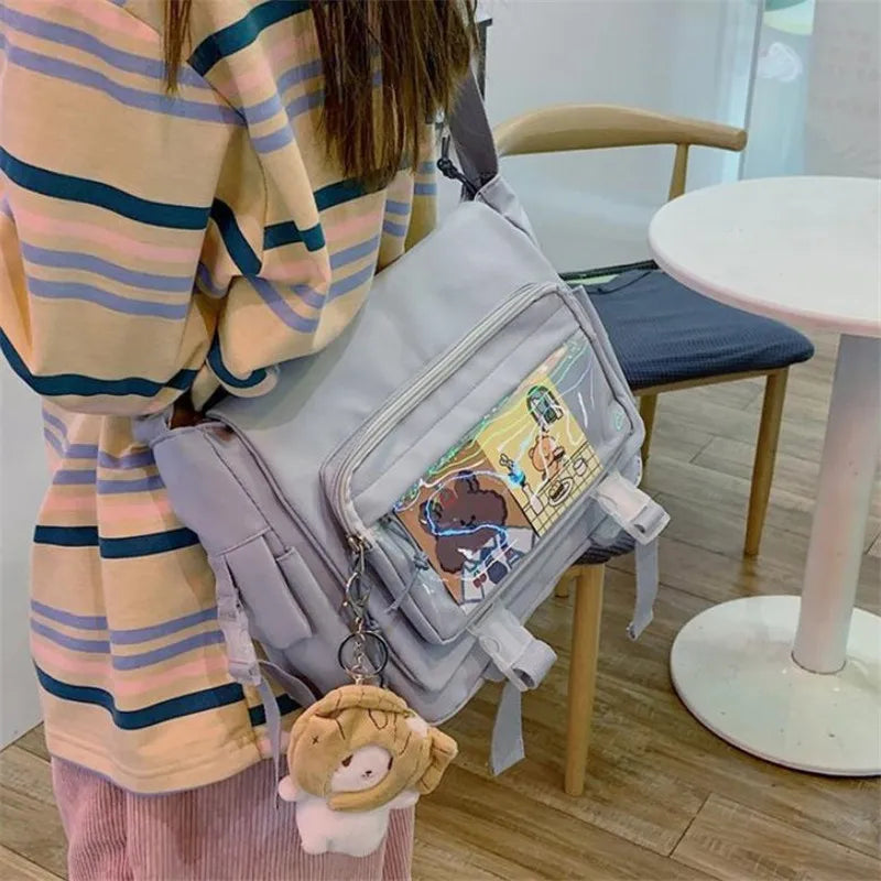 Waterproof Nylon Crossbody Bags for Women Solid Color Tote Shoulder Bag Large Capacity Youth Fashion Handbag Messenger Schoolbag Kaiz Boutique