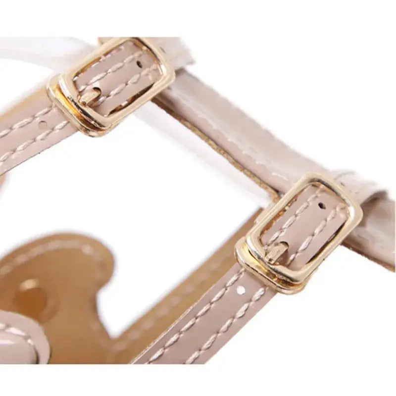 Rome Style Metal Wings Stiletto Women's Sandals Gold Patent Leather High Heels Fashion Ladies Open Toe Double Buckle Party Shoes Kaiz Boutique