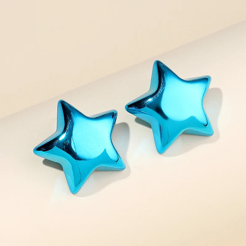 Green Star Earrings – Colorful, Elegant & Party-Ready.