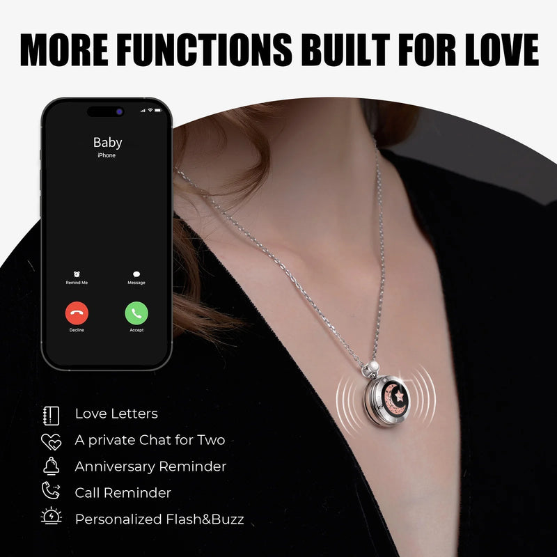 Totwoo Couple Touch Necklaces with Natural Agate for long distance relationship gifts Kaiz Boutique