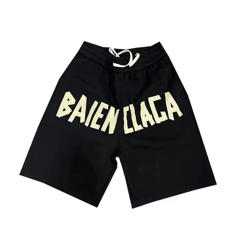 Summer American Fashion Brand High Street Letter Print Casual Shorts For Men Trendy Drawstring Quick-Drying Loose Men's Shorts Kaiz Boutique