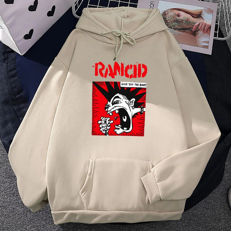 Give 'em The Boot Rancid Hoodies Fashion Rock Band Printing Sweatshirts for Men/Women Casual Unisex Streetwear Hip Hop Sudaderas Kaiz Boutique