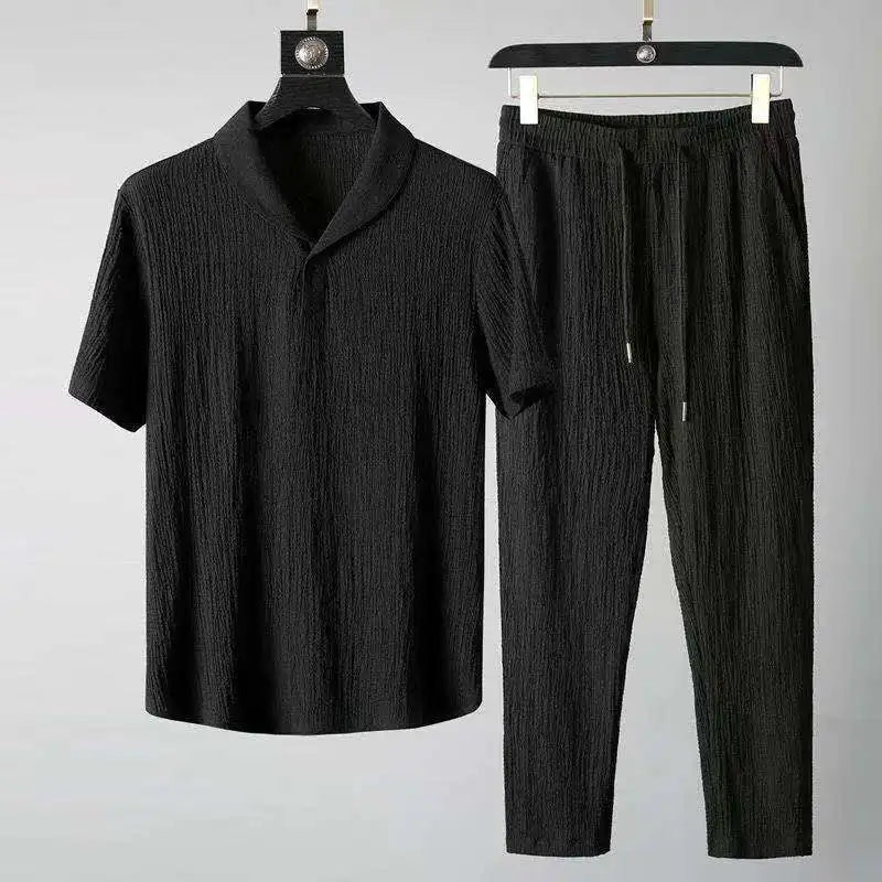 Summer New Men's Casual Sets T-Shirts + Pants  Sportswear Jogger Male Fashion Tracksuits Sweatshirt Hombre Fit MOOWNUC Kaiz Boutique