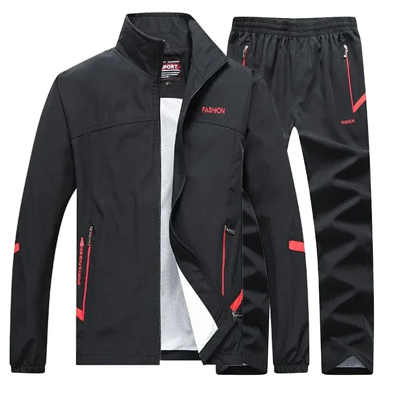 Casual Men's Tracksuit Spring Autumn Sportswear Two Pieces Sets Jackets + SweatPants Joggers Male Zipper Sweatshirt Suit Outfit Kaiz Boutique