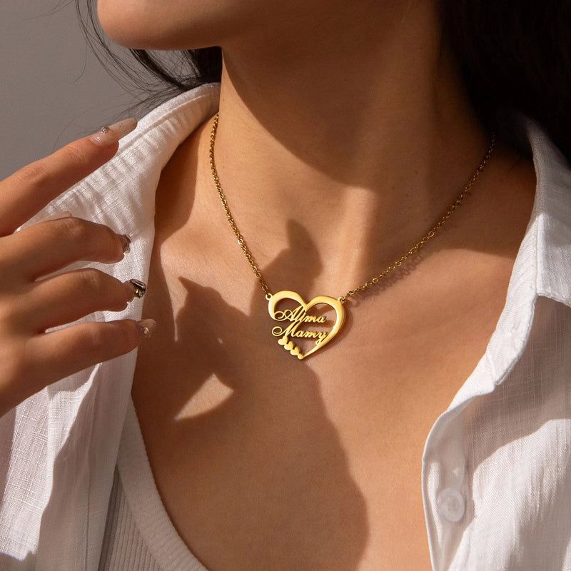 Atoztide Personalized Custom Name Necklace for Women Stainless Steel Heart Brtterfly Letter Choker Chain Pendant Jewelry Gift Kaiz Boutique