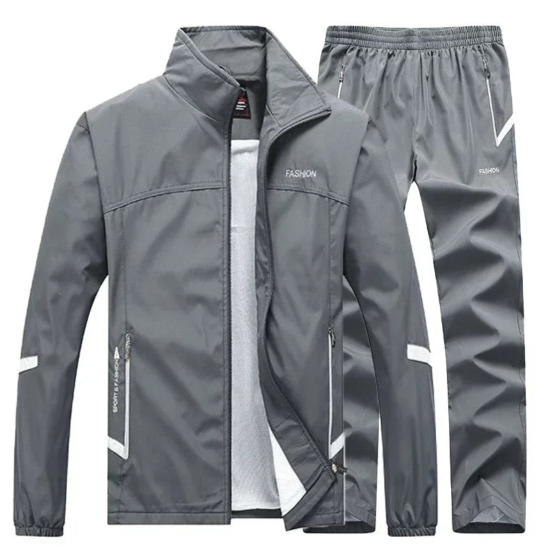 Casual Men's Tracksuit Spring Autumn Sportswear Two Pieces Sets Jackets + SweatPants Joggers Male Zipper Sweatshirt Suit Outfit Kaiz Boutique