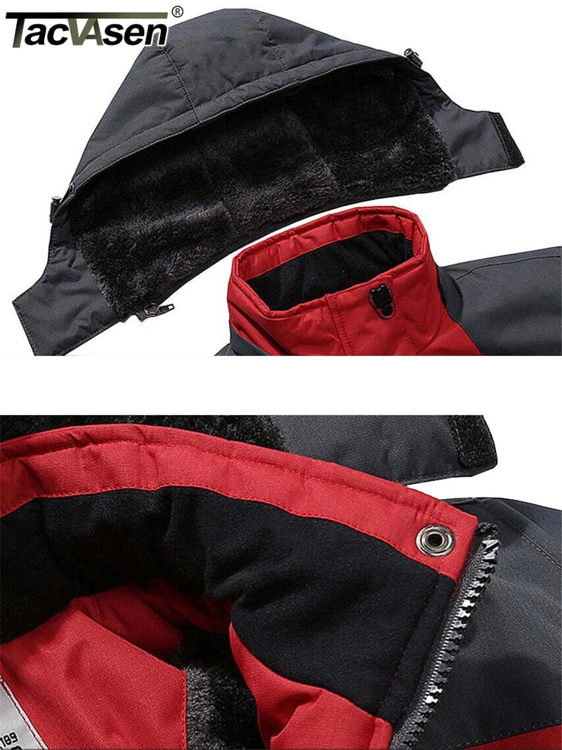TACVASEN Fleece Lining Mountain Jackets Mens Hiking Jackets Outdoor Removable Hooded Coats Ski Snowboard Parka Winter Outwear Kaiz Boutique
