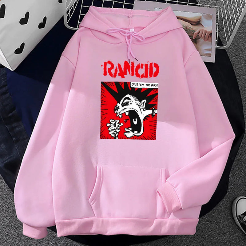 Give 'em The Boot Rancid Hoodies Fashion Rock Band Printing Sweatshirts for Men/Women Casual Unisex Streetwear Hip Hop Sudaderas Kaiz Boutique