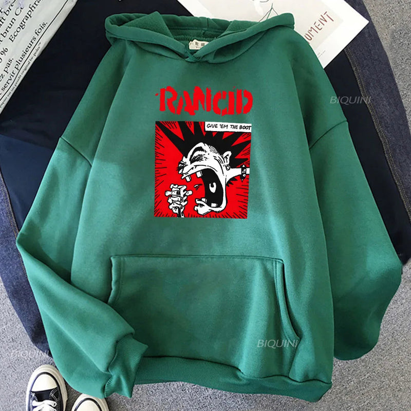 Give 'em The Boot Rancid Hoodies Fashion Rock Band Printing Sweatshirts for Men/Women Casual Unisex Streetwear Hip Hop Sudaderas Kaiz Boutique