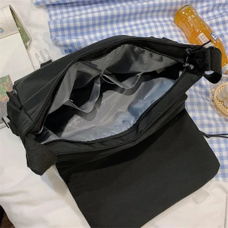 Waterproof Nylon Crossbody Bags for Women Solid Color Tote Shoulder Bag Large Capacity Youth Fashion Handbag Messenger Schoolbag Kaiz Boutique