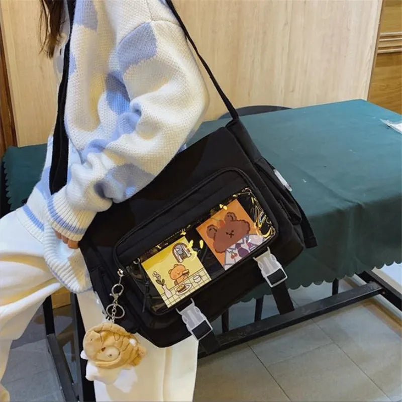 Waterproof Nylon Crossbody Bags for Women Solid Color Tote Shoulder Bag Large Capacity Youth Fashion Handbag Messenger Schoolbag Kaiz Boutique
