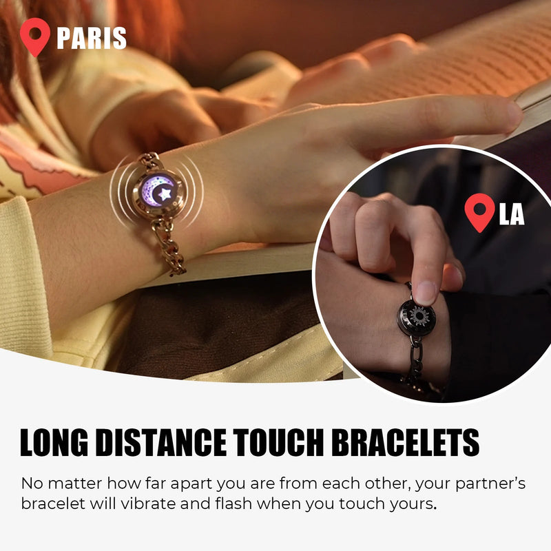 Totwoo Long Distance Relationship Touch Bracelets Couple Birthday Gift Smart Bluetooth Jewelry with App Support iOS Android Kaiz Boutique