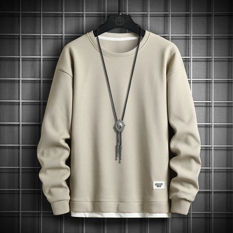 2024 Spring Waffler Hoodie Men Hip Hop Sweatshirt Streetwear Casual Fashion Men Clothing Korean Harajuku Loose Pullover Hoodies Kaiz Boutique