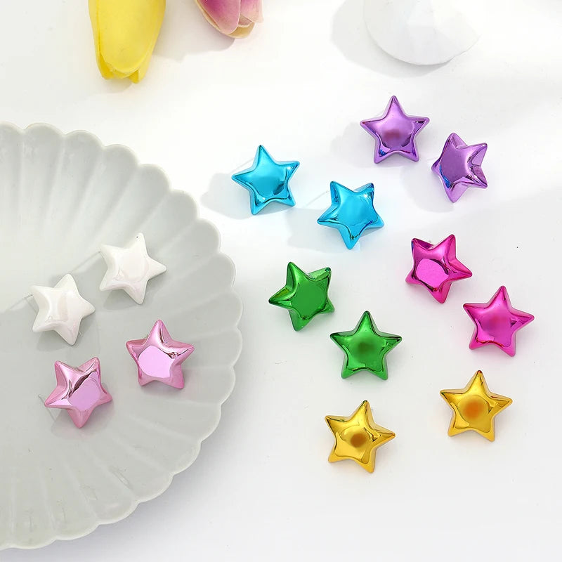 Green Star Earrings – Colorful, Elegant & Party-Ready.