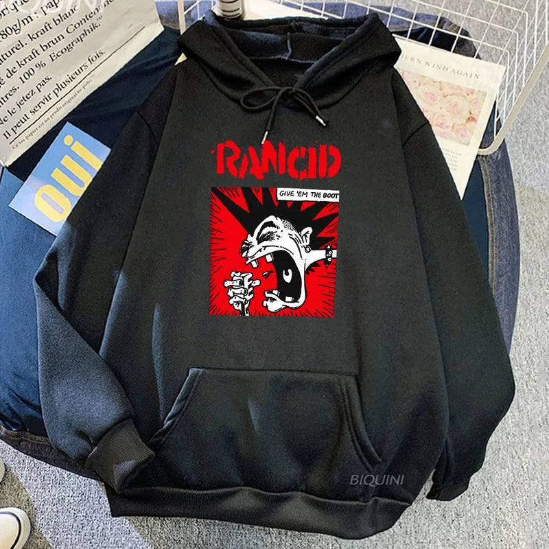 Give 'em The Boot Rancid Hoodies Fashion Rock Band Printing Sweatshirts for Men/Women Casual Unisex Streetwear Hip Hop Sudaderas Kaiz Boutique