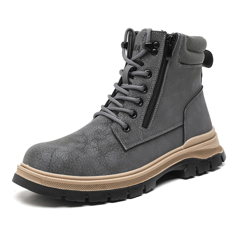 Outdoor Waterproof Safety Shoes Security Steel Toe Cap Men's Boots Working Steel Toe Anti-Smashing Boots Men's Work Boots 41-46 Kaiz Boutique