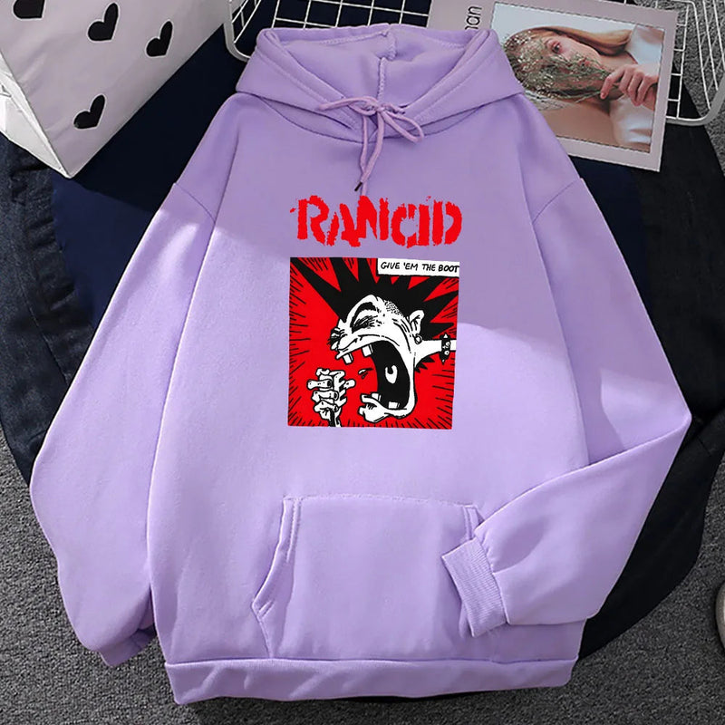 Give 'em The Boot Rancid Hoodies Fashion Rock Band Printing Sweatshirts for Men/Women Casual Unisex Streetwear Hip Hop Sudaderas Kaiz Boutique