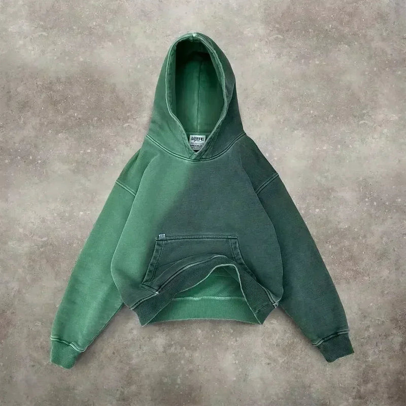 American Fashion Hip Hop Letter Embroidered Zipper Hoodie Men Street Y2K New Casual Loose Fleece Padded Sweatshirt Unisex Hoodie Kaiz Boutique