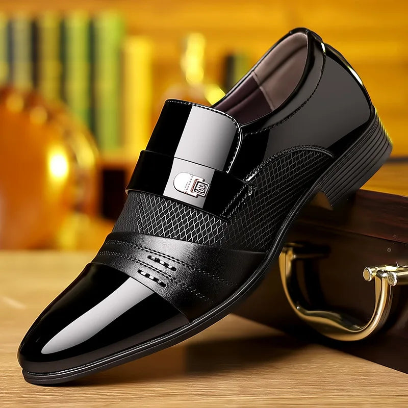 Classic Business Dress Men Shoes Formal Slip On Dress Shoes Mens Oxfords Footwear Elegent Leather Shoes For Men Loafers Wine Red Kaiz Boutique