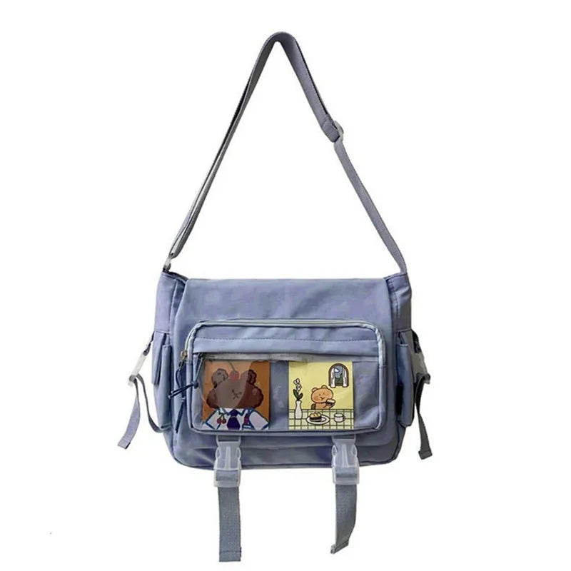 Waterproof Nylon Crossbody Bags for Women Solid Color Tote Shoulder Bag Large Capacity Youth Fashion Handbag Messenger Schoolbag Kaiz Boutique