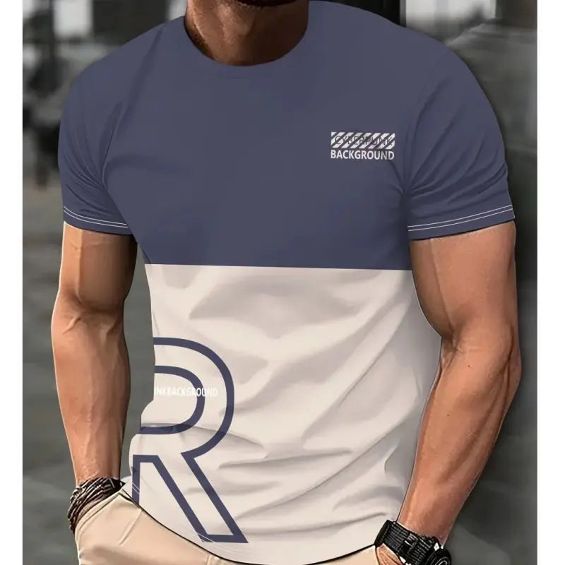 Men's Clothing Short sleeve Top Gradient Color Digital Print T-shirt Kaiz Boutique