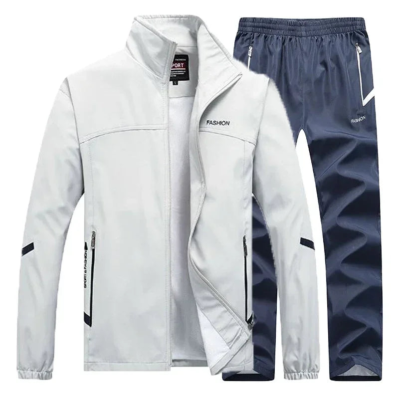 Casual Men's Tracksuit Spring Autumn Sportswear Two Pieces Sets Jackets + SweatPants Joggers Male Zipper Sweatshirt Suit Outfit Kaiz Boutique