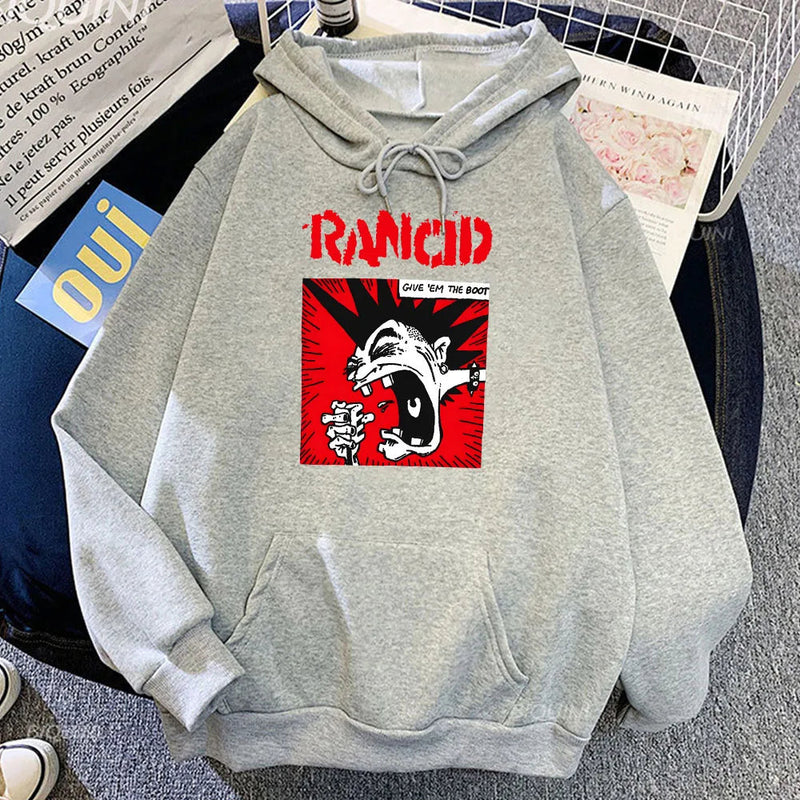Give 'em The Boot Rancid Hoodies Fashion Rock Band Printing Sweatshirts for Men/Women Casual Unisex Streetwear Hip Hop Sudaderas Kaiz Boutique