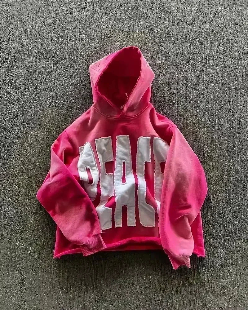 American Fashion Hip Hop Letter Embroidered Zipper Hoodie Men Street Y2K New Casual Loose Fleece Padded Sweatshirt Unisex Hoodie Kaiz Boutique